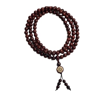 Brățară naturală din lemn de trandafir african, cu motiv stea și design nor, 108 mărgele, 8 mm, unisex