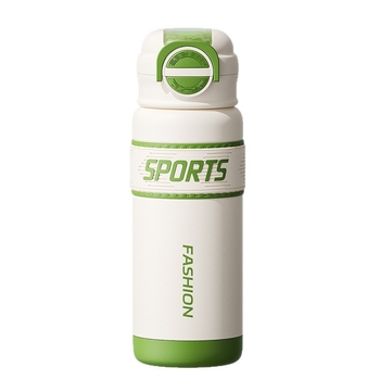 Sticlă termică sport mare capacitate cu pai, din oțel inoxidabil 316, montaj auto, recipient portabil de apă, capac dublu