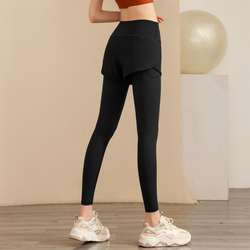 Ženske fitness hlače dvodijelne s bočnim džepovima, duge hlače za trčanje, proljetne pilates i joge hlače, plus veličina