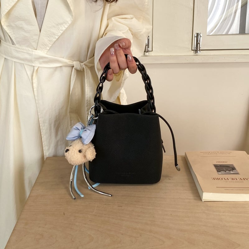 Geantă tip bucket din PU moale pentru femei, stil vintage simplu, pentru umăr sau crossbody, mărime medie