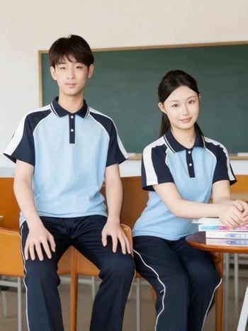 Set uniformă școlară: tricou scurt de vară și pantaloni, primăvară-toamnă, unisex, pentru elevi de la gimnaziu la liceu, uniformă sport