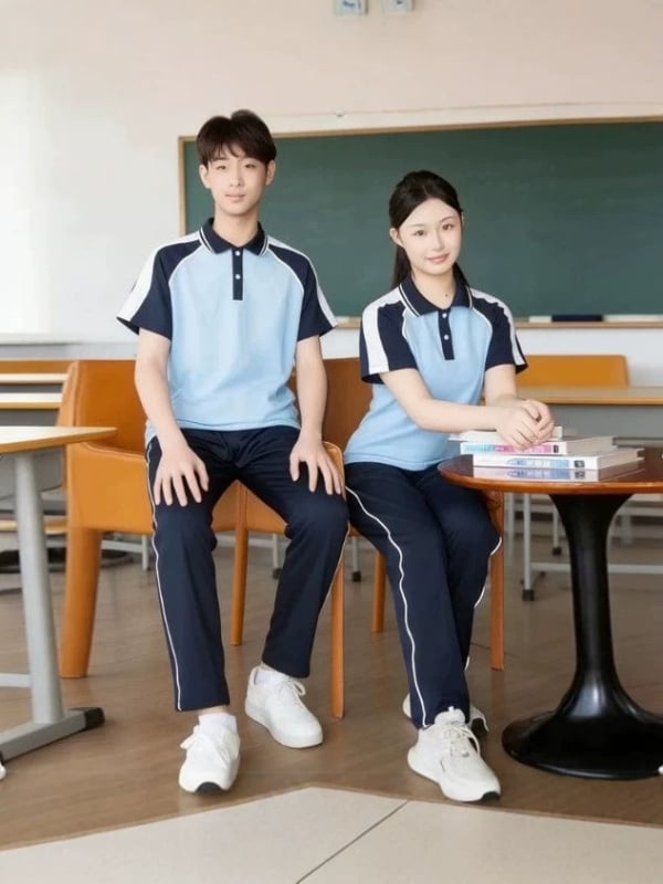 Set uniformă școlară: tricou scurt de vară și pantaloni, primăvară-toamnă, unisex, pentru elevi de la gimnaziu la liceu, uniformă sport