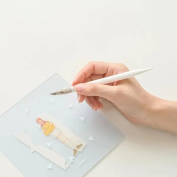 Cuțit alb de hobby pentru jurnale — tăietor de hârtie, tăietor de bandă, unealtă DIY pentru artă