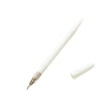 Cuțit alb de hobby pentru jurnale — tăietor de hârtie, tăietor de bandă, unealtă DIY pentru artă