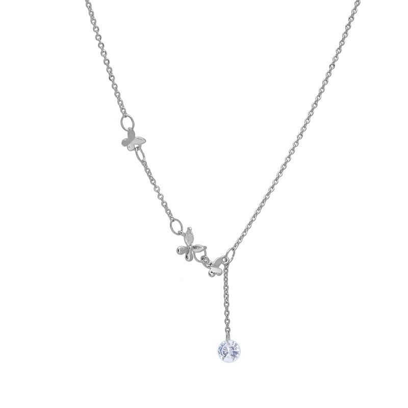 Colier cu fluture și ciucuri pentru femei, lux ușor, colier pentru claviculă, cadou elegant pentru sărbători sau zile de naștere