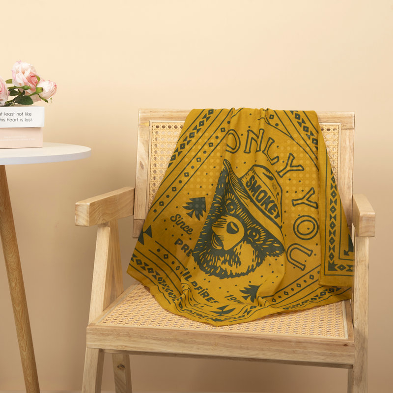 Nyomtatott pamut négyzetes sál nőknek, könnyű tavasz–ősz stílus, 55×55 cm, dekoratív fejkendő és kendő.