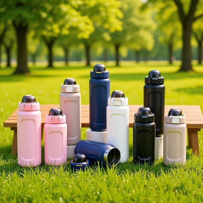 Sticlă de apă pentru sport din oțel inoxidabil izolat, capacitate mare, capac rabatabil, pentru activități în aer liber și drumeții