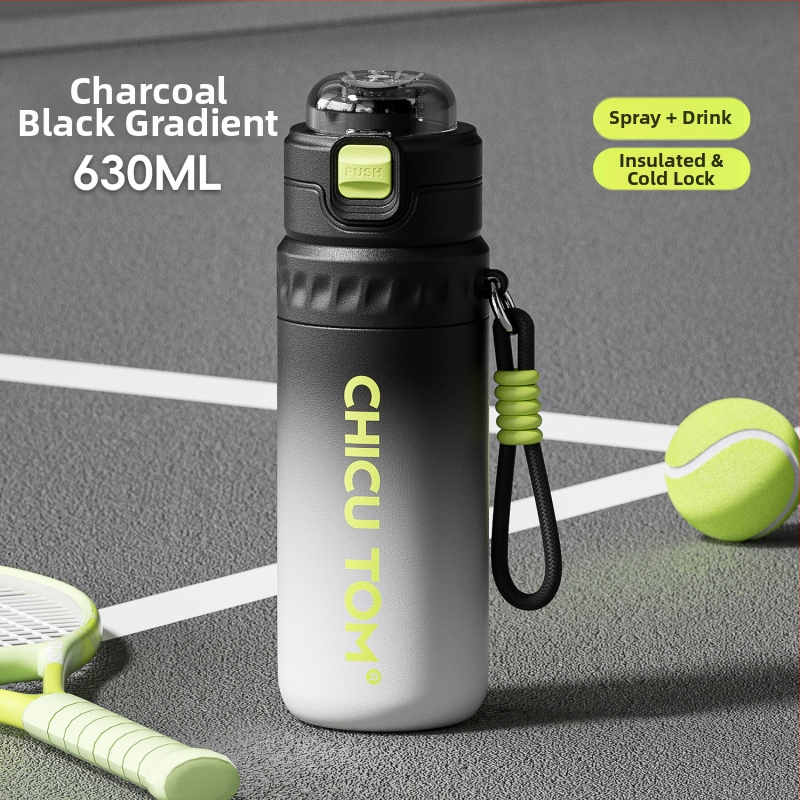 Termos izolat nou, cu capacitate mare, pentru sport, portabil pentru exterior, cu pai pentru copii la școală