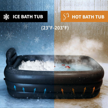 Naduvani PVC kadu za sportaše – ledena kupka, jednostavno pražnjenje, opuštajuća kupka.