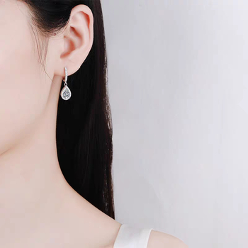 Stil coreean, cercei teardrop cu zirconiu încrustat, design geometric, bijuterii pentru logodnă