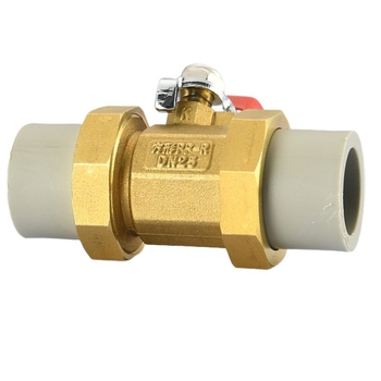 Valvă cu bilă din cupru, cu cuplare dublă prin sudură la cald, pentru conducte PPR/PE, trecere completă, DN20–50