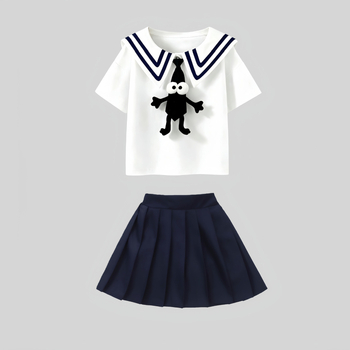 Set de uniformă școlară de vară, două piese, unisex, stil academic, pentru grădiniță și elevi din învățământul primar; îmbrăcăminte sport pentru spectacole și absolvire
