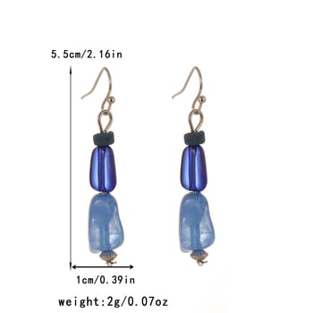 Cercei picătură în stil chinezesc nou retro, albastru safir, cu mărgele din cochilie de cocos, accesorii Hanfu pentru femei