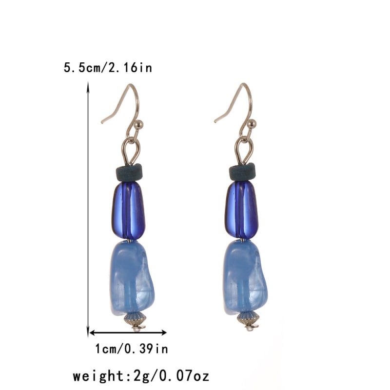 Cercei picătură în stil chinezesc nou retro, albastru safir, cu mărgele din cochilie de cocos, accesorii Hanfu pentru femei