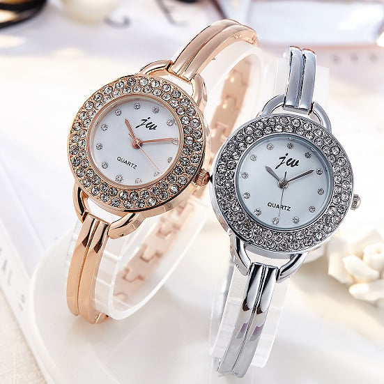 Ceas de damă în stil coreean, brățară din oțel inoxidabil, mecanism quartz electronic