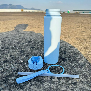 Sticlă de apă Muji-stil, cu capacitate mare, cu pai, vas din plastic colorat pentru sport, portabil