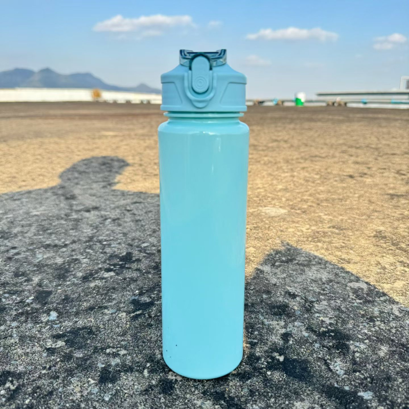 Sticlă de apă Muji-stil, cu capacitate mare, cu pai, vas din plastic colorat pentru sport, portabil