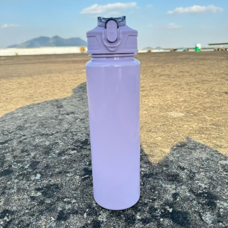 Sticlă de apă Muji-stil, cu capacitate mare, cu pai, vas din plastic colorat pentru sport, portabil