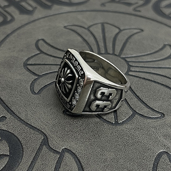 Inel vintage pentru bărbați cu etichetă de câine pe lanț, argint thailandez Thai silver, stil retro-punk, senzație premium