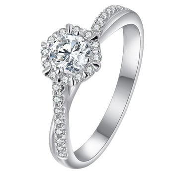Inel cuplu Star Weave – Moissanit 0.5 ct, Argint Sterling 925, Stil clasic, Set de logodnă și nuntă