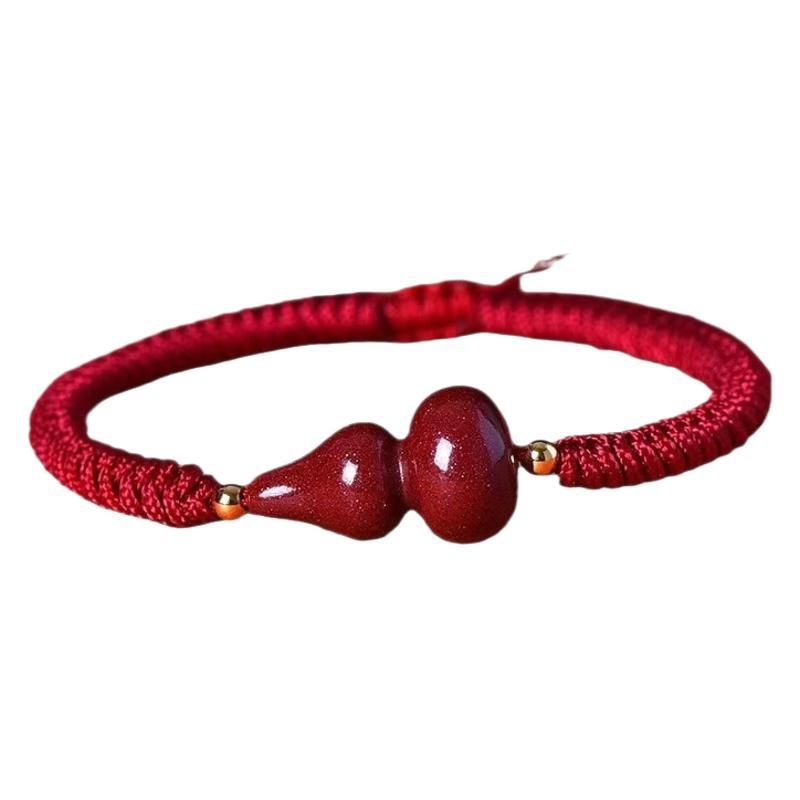 Șnur de încheietură tricotat manual, unisex, culoare roșu-vin, stil etnic, pentru anul zodiacal