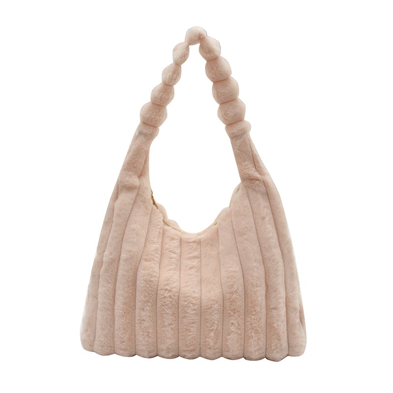 Geantă de umăr feminin din blană, stil coreean toamnă-iarnă, capacitate mare, tote casual, modă zilnică.