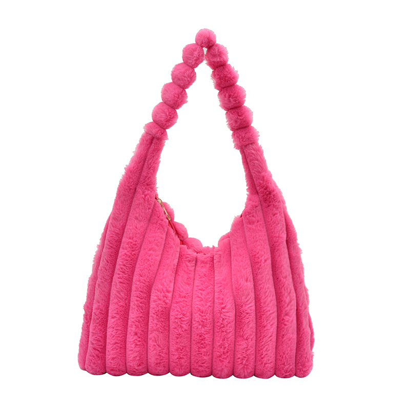 Geantă de umăr feminin din blană, stil coreean toamnă-iarnă, capacitate mare, tote casual, modă zilnică.