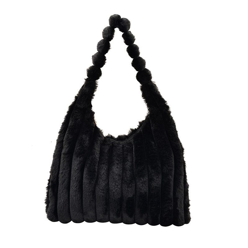 Geantă de umăr feminin din blană, stil coreean toamnă-iarnă, capacitate mare, tote casual, modă zilnică.