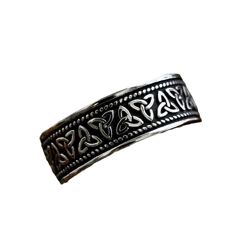 BEIER Inel Nordic Viking Celtic Knot din oțel titan pentru bărbați – stil retro minimalist