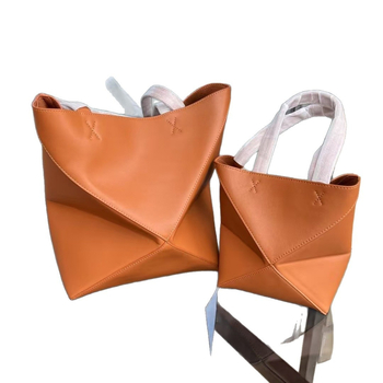 Geantă tote din piele naturală, geometrică, pliabilă, pentru femei