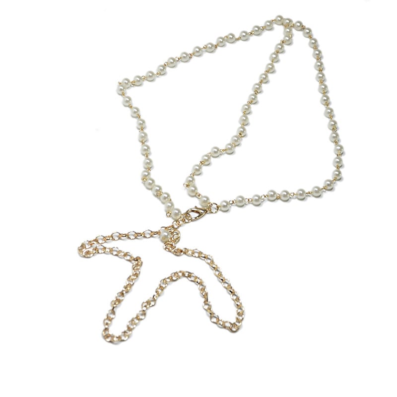 Centură metalică subțire pentru talie cu perle — accesoriu decorativ pentru rochii, paltoane și blană
