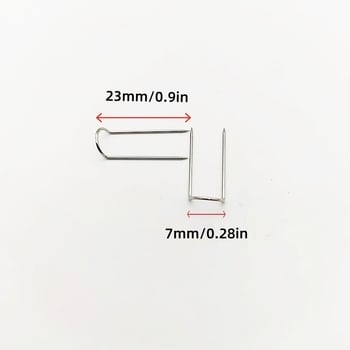 Acele în formă de U pentru țesături și patchwork, fixare decorativă și coasere, diametru 0,7 mm, lungimi 17 sau 23 mm
