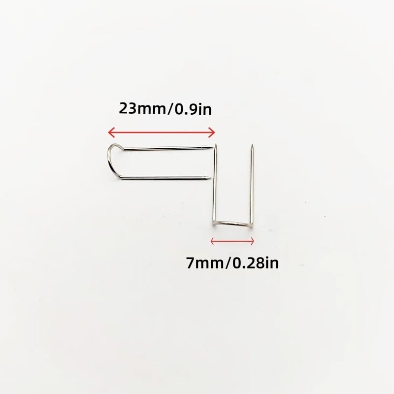 Acele în formă de U pentru țesături și patchwork, fixare decorativă și coasere, diametru 0,7 mm, lungimi 17 sau 23 mm