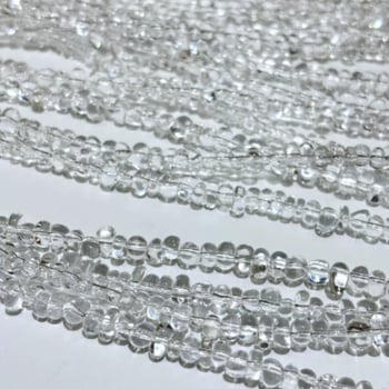 Mărgele de cristal albe transparente, naturale, 6-7 mm, mărgele libere pentru bijuterii DIY