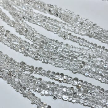 Mărgele de cristal albe transparente, naturale, 6-7 mm, mărgele libere pentru bijuterii DIY
