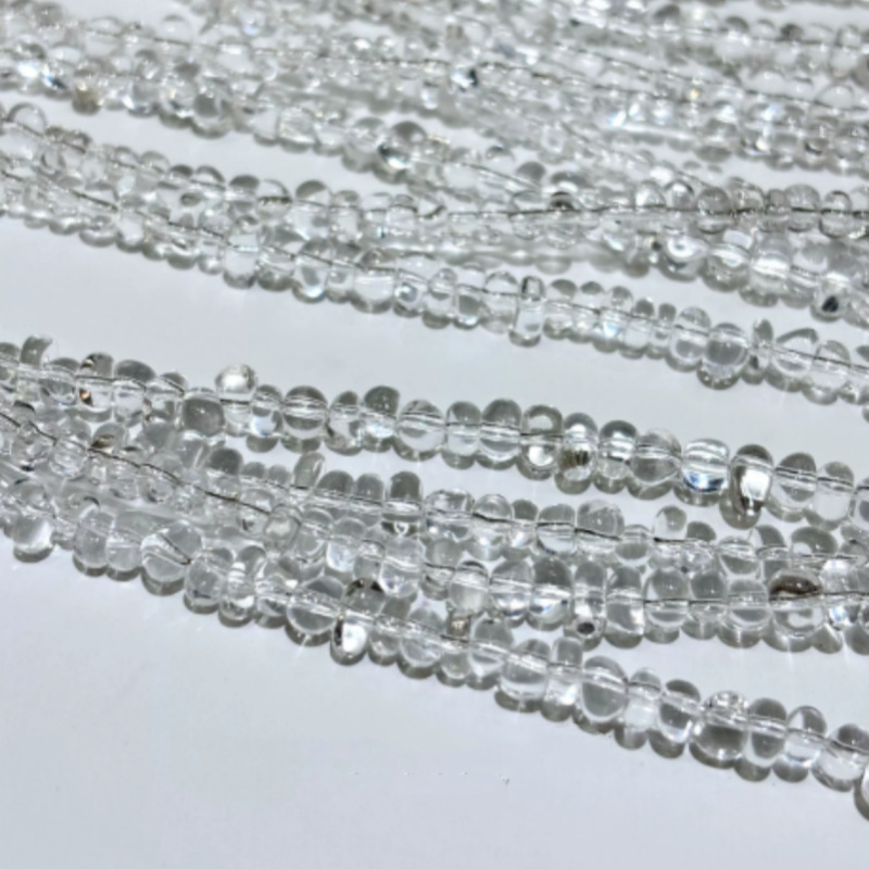 Mărgele de cristal albe transparente, naturale, 6-7 mm, mărgele libere pentru bijuterii DIY