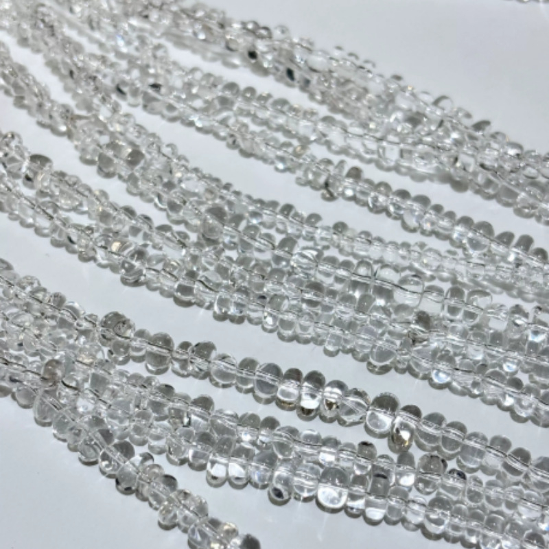 Mărgele de cristal albe transparente, naturale, 6-7 mm, mărgele libere pentru bijuterii DIY