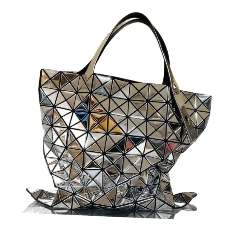 2025 Geantă geometrică cu quilting în formă de diamant, 10 compartimente, finisaj oglindă, geantă de umăr și poșetă de mână, stil japonez, minimalistă și versatilă pentru femei