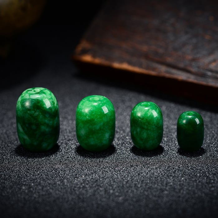 Perle cilindrice verzi din calcedonie natural uscat și mărgele libere pentru mărgele budiste tibetane, accesorii pentru mărgelele de vârf și talie