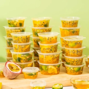 Cutie compartimentată, de unică folosință, pentru fructul pasiunii, pentru ceai de fructe la pachet și sos de înmuiere, recipient mic sigilat