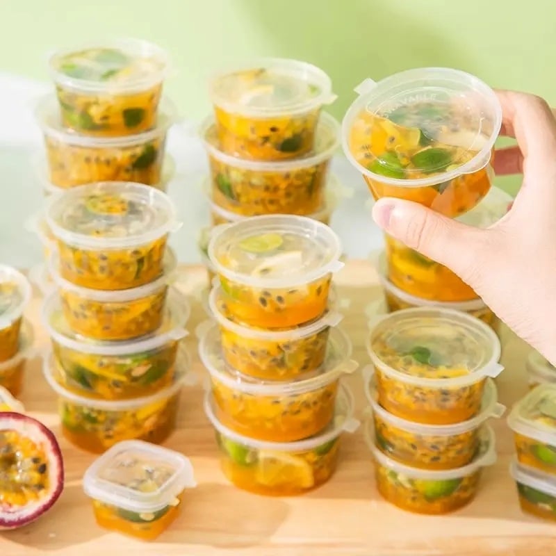 Cutie compartimentată, de unică folosință, pentru fructul pasiunii, pentru ceai de fructe la pachet și sos de înmuiere, recipient mic sigilat