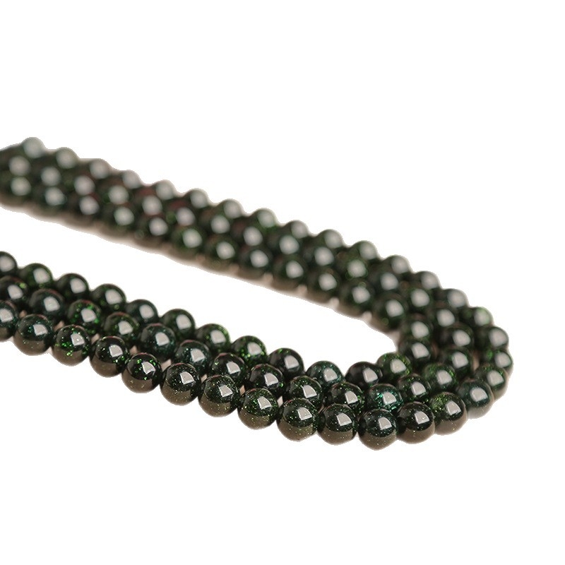 Mărgele verzi din piatră nisipoasă, mărgele rotunde pentru bijuterii DIY, componente handmade semi-finite (4–12 mm)