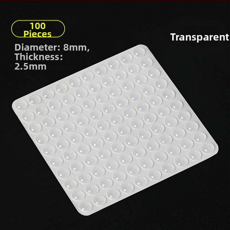Samolepiace silikónové nárazníkové podložky na dvierka skriniek, priehľadné, protišmykové a zvukovoizolačné, rozmery 12x4 mm, 8x1,5 mm, 8x2,5 mm, 12x5 mm