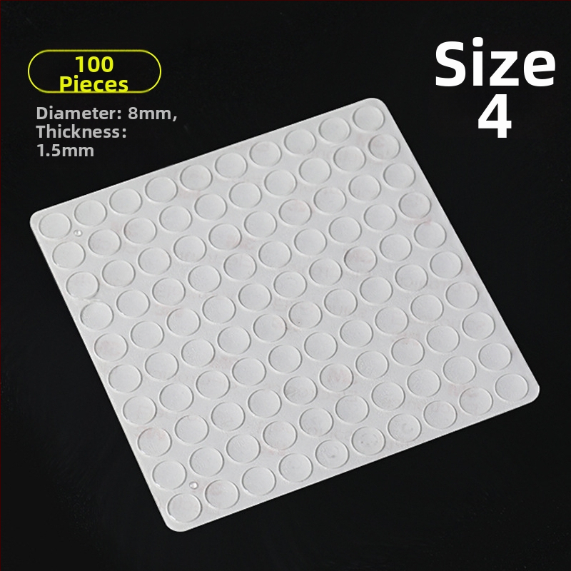 Samolepiace silikónové nárazníkové podložky na dvierka skriniek, priehľadné, protišmykové a zvukovoizolačné, rozmery 12x4 mm, 8x1,5 mm, 8x2,5 mm, 12x5 mm