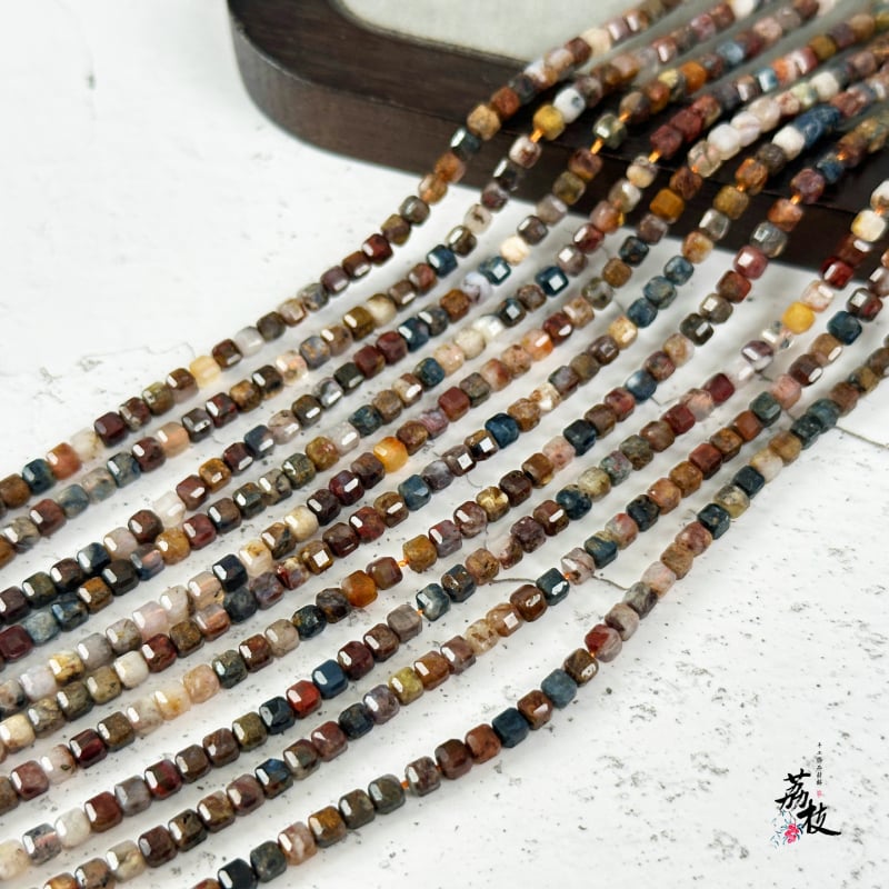 Piatră naturală Peter - mărgele pătrate 2-3-4 mm, mărgele libere semi-finisate pentru bijuterii DIY