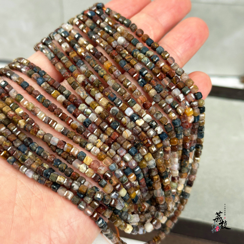 Piatră naturală Peter - mărgele pătrate 2-3-4 mm, mărgele libere semi-finisate pentru bijuterii DIY