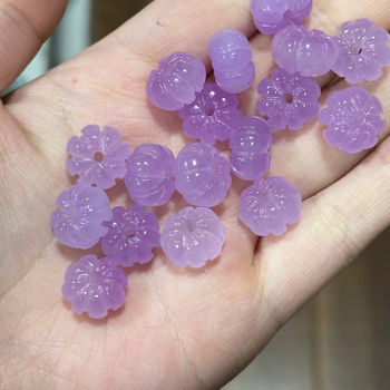 Mărgele mov Ice Seed în formă de dovleac, mărgele libere de calcedonie, accesorii DIY pentru brățară și colier, mărgele despărțitoare