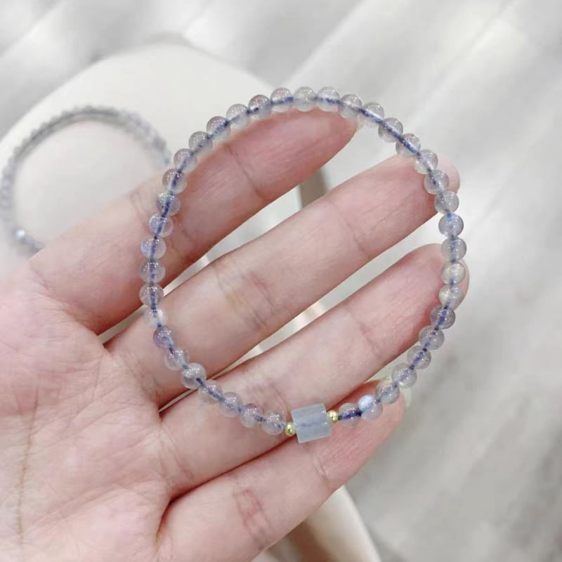 Brățară cu mărgele de jad gri natural, 5 mm, șir unic, pentru femei – bijuterii DIY