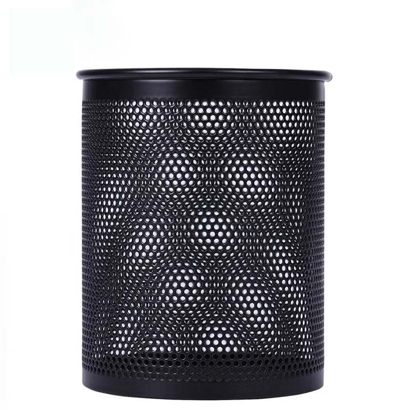 Suport pentru pixuri din metal, formă rotundă, model plasă – organizator de birou elegant