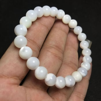 Perle naturale albe de sidef, rotunde, 8 mm, mărgele libere pentru brățări și coliere, componente semi‑finite pentru DIY